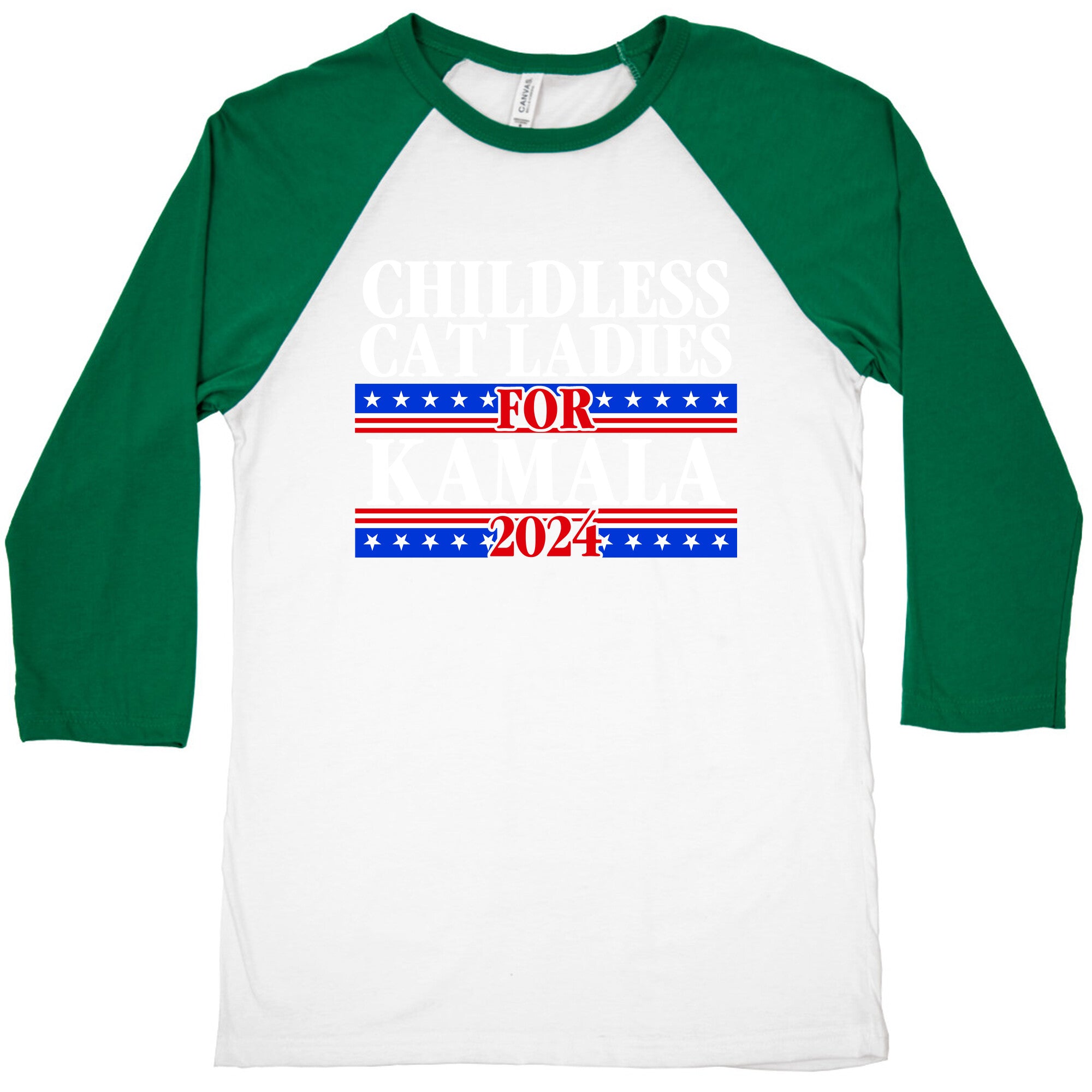 Patriotic Childless Cat Ladies for Kamala Baseball Tee